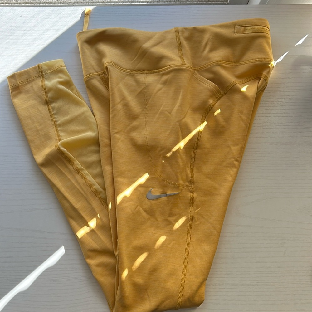 Yellow Nike Women's Dri-FIT Tights